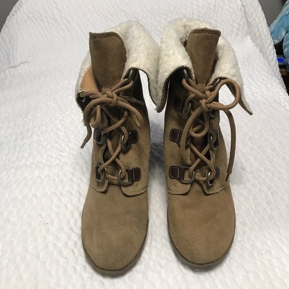Coach And Four  Women’s Brown Suede Leather Lace Up Wedge Boots Size: 10 - Picture 8 of 10